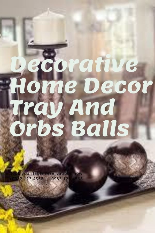 Decorative Home Decor Tray And Orbs Balls